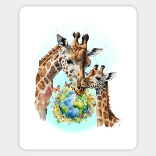 Mother Baby Giraffe Magnet